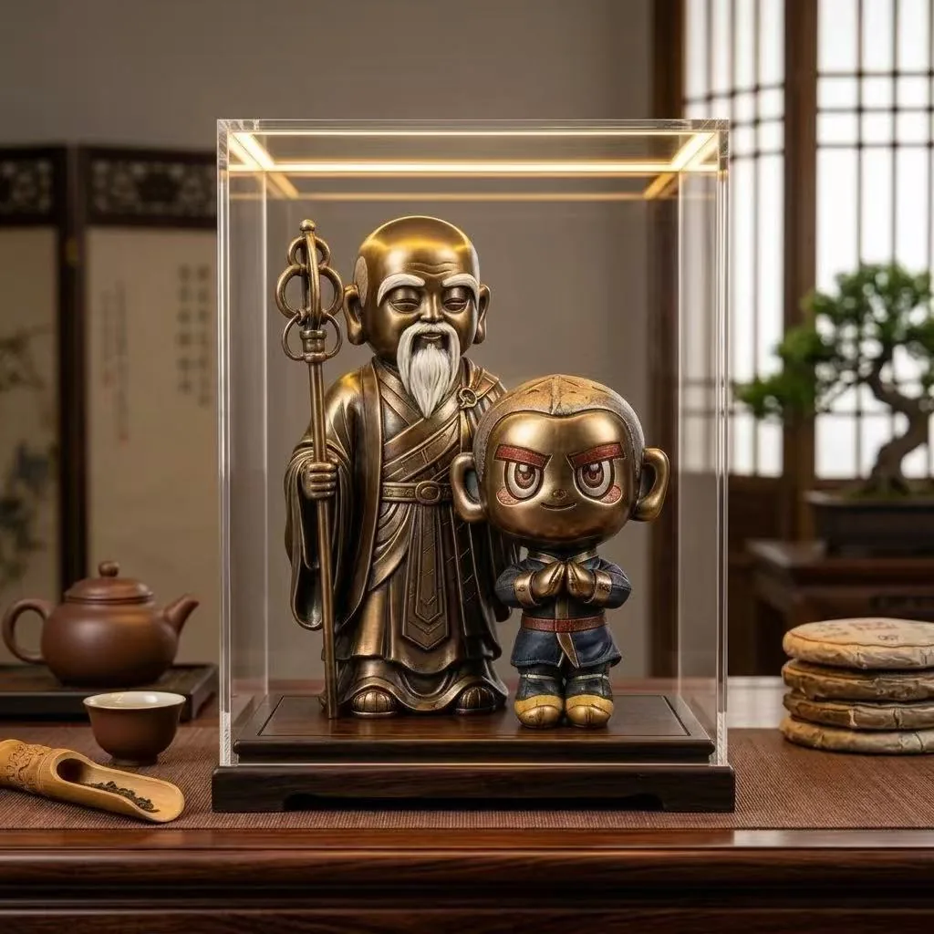 师徒双人场景摆件